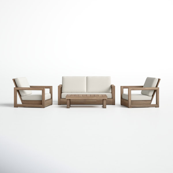 Donnie 4 Piece Sofa Seating Group with Cushions