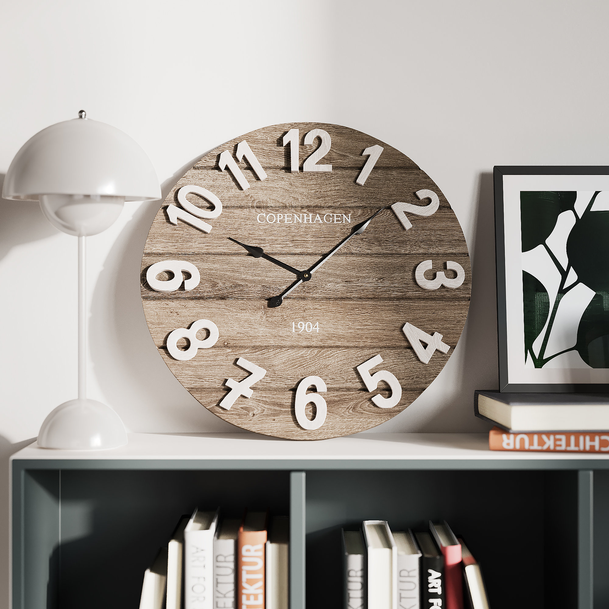 Gracie Oaks Celestia Farmhouse Wood Wall Clock & Reviews | Wayfair