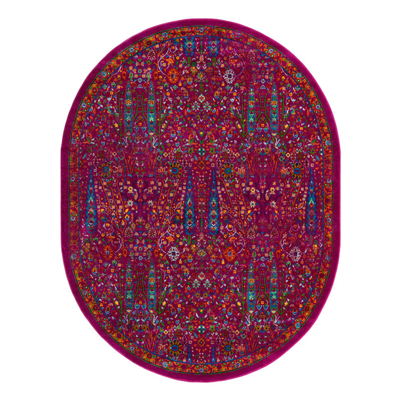 Floral Indoor Rug, Oval 7'10" x 10'