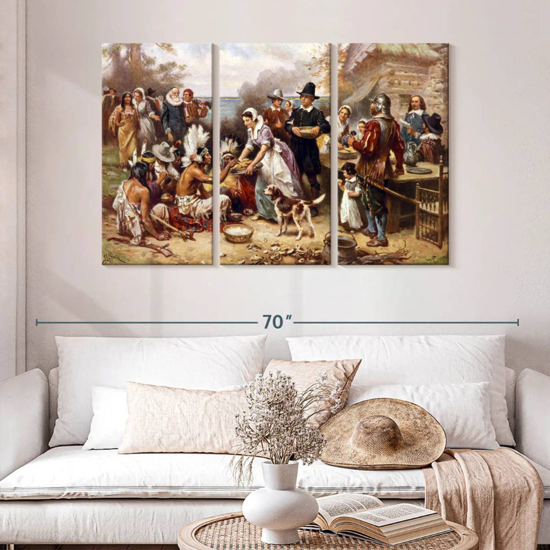 Lelend The First Thanksgiving, 32" H x 50" W