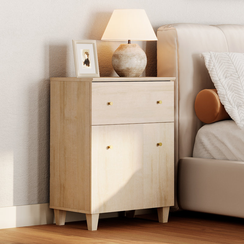 Large Nighstand Bedside Table With Drawer And Door