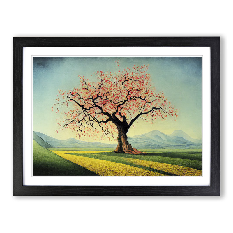 Lovable Apple Tree - Single Picture Frame Print, Black, 46cm H x 64cm W