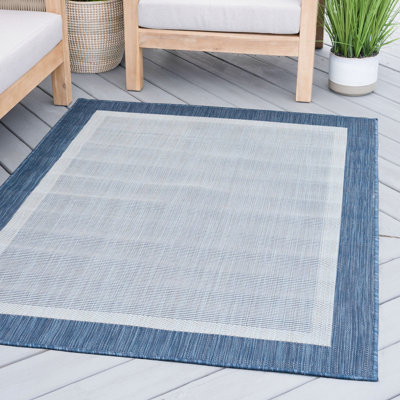 Dewolf Machine Woven Striped Indoor Outdoor Area Rug