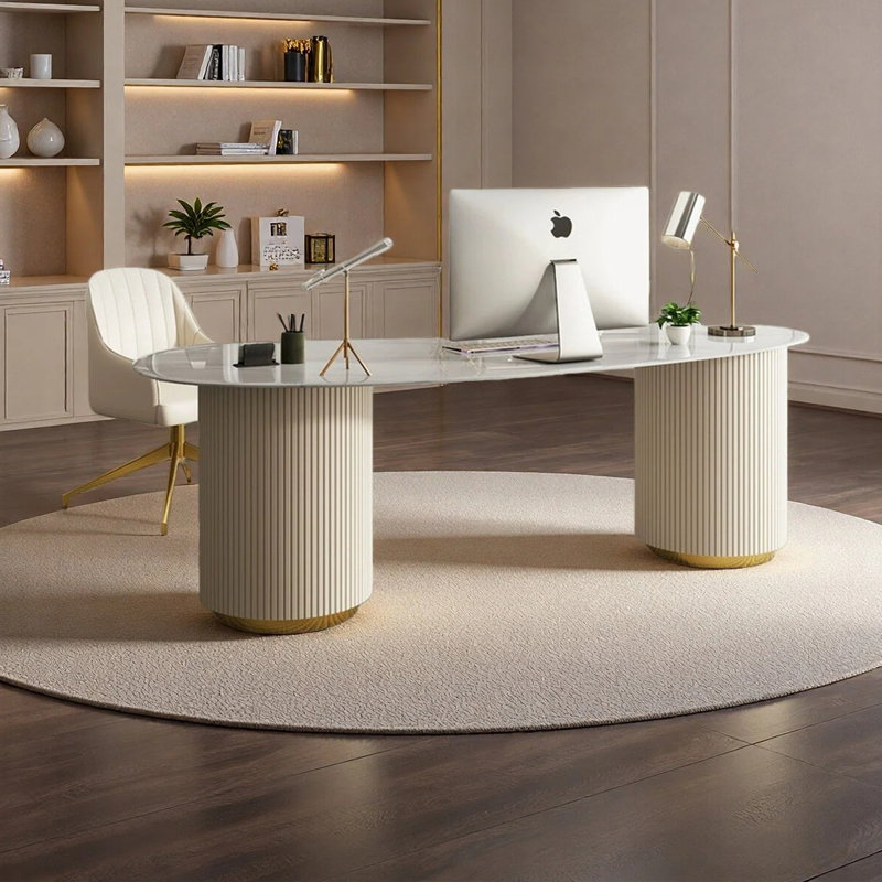 Bureau de style nordique de luxe, H 29,53 po x l 70,87 po x P 27,56 po