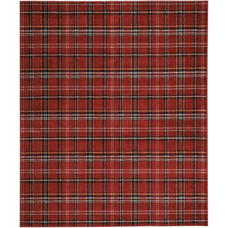 Tapis rouge carreauté Hankinson Prague, Rectangle 9 pi x 12 pi