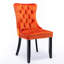 Chaises de salle à manger de style moderne avec revêtement en velours et pieds ajustables, 2, pieds en bois orange.