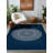 Mandala Collection Digital Print Cotton-Polyester Geometric Blue Gray Rug-2078412909