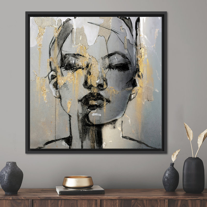 Print on Canvas, Framed Print without Mat, 50 cm H x 50 cm W, Black