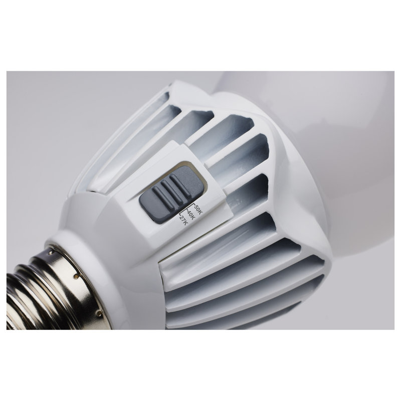 20 Watt LED A21 High Lumen Output 27K/40K/50K CCT Selectable Medium Base White Finish 120V-277V, 15 W