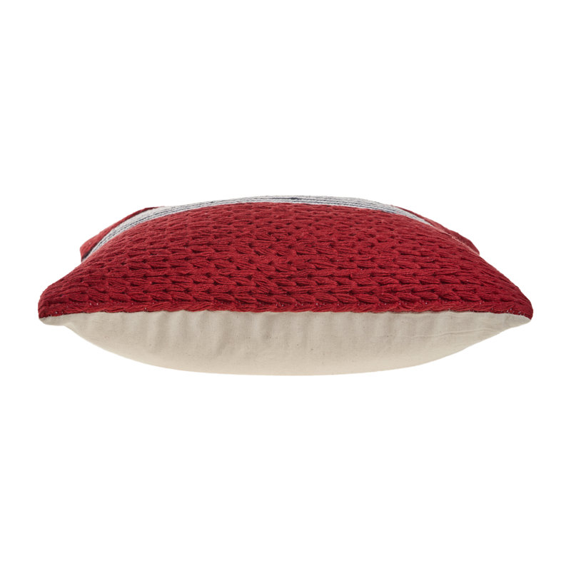 Red and Blue Nautical Striped Square Throw Pillow