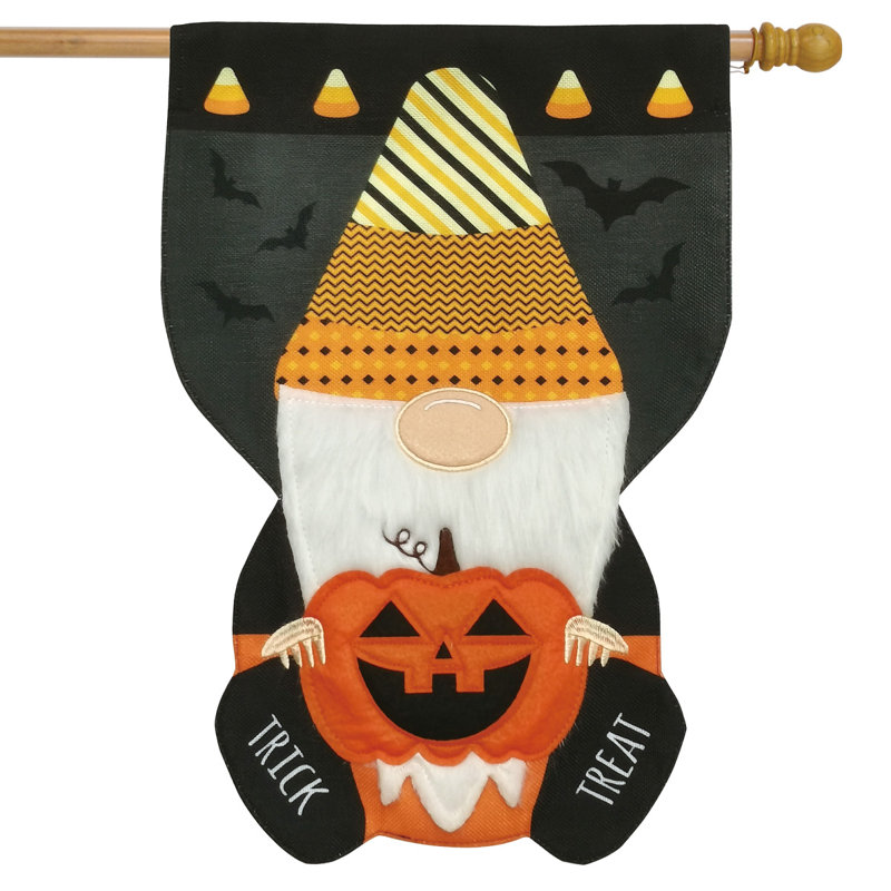 Drapeau de maison Durn Gnome, Noir / Orange / Gris