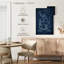 Chaise de barbier, brevet bleu sur toile-810924670