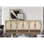 Armoire de rangement 1 porte arquée, ton de bois brun, portes à fermeture en douceur, buffet autoportant en bois de chêne, placage de qualité, pieds solides