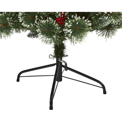  Artificial Swiss Pine Christmas Tree with LED Lights and Berries