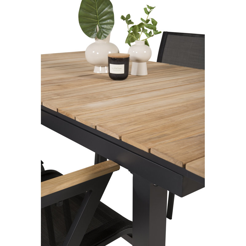 Anoki 4 - Person Teak Patio Dining Set with Extendable Rectangular Table