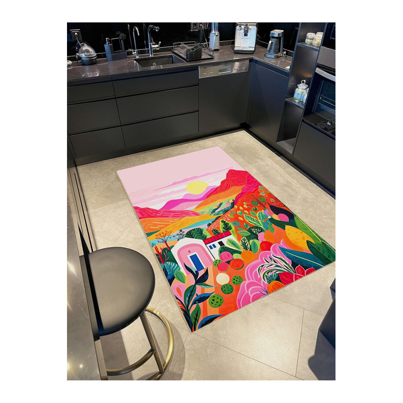 Tapis multicolore multicolore, Sous-tapis rectangulaire 3 pi 11 po x 5 pi 11 po i