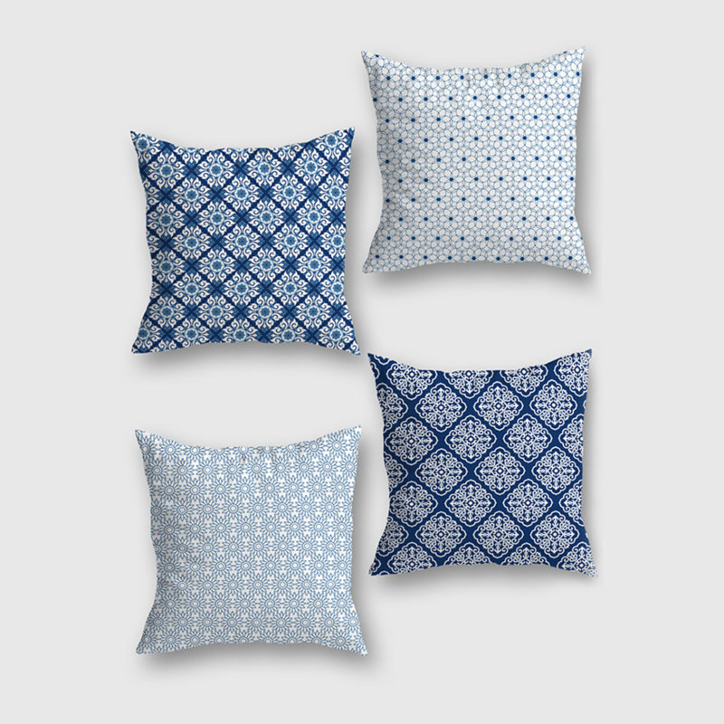 Ensemble de housse de coussin décoratif carré Burdette 4 pièces