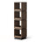 Adonia 360° Rotating Bookshelf Tower, 4Tier Walnut Corner Bookshelf , Narrow Space-Saving Design For Bedroom, Living Room, Home, Office-1304347384