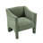 Dewy Barrel Accent Armchair, Green Chenille Upholstery