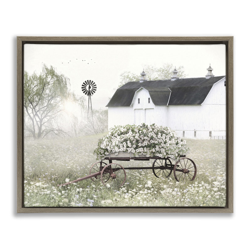 Chariot de fleurs rétro attachant, H 25 po x l 31 po, Cadre flottant orme Montalcino