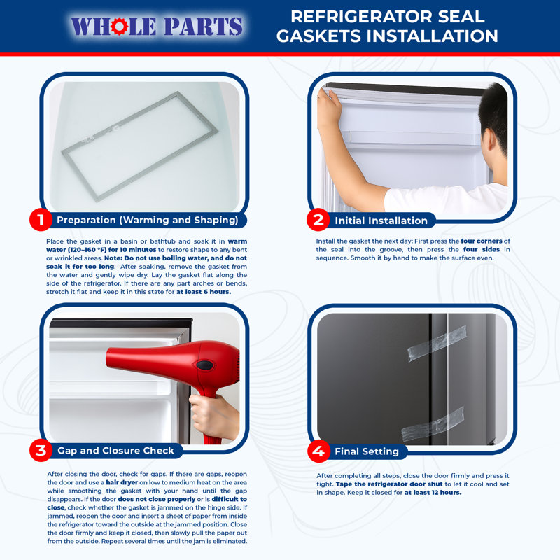 Whole Parts Refrigerator/freezer Door Seal Gasket (white) Part# Wp4-65151-001 - Replacement & Compatible With Some Amana, Maytag, Crosley And Whirlpool Refrigerators