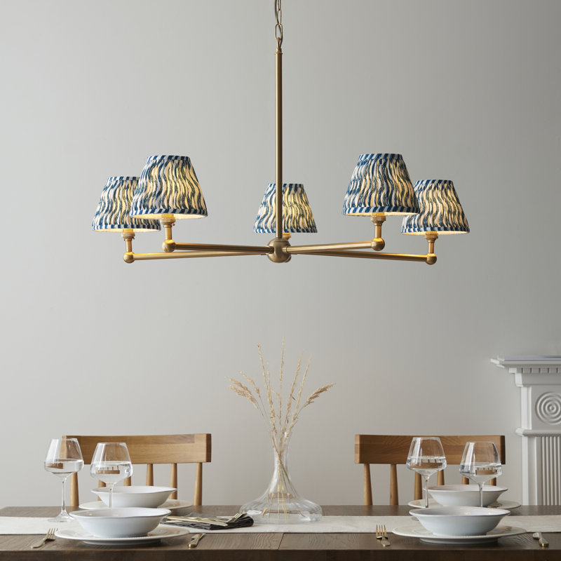 Santiago 5 - Light Chandelier, Blue