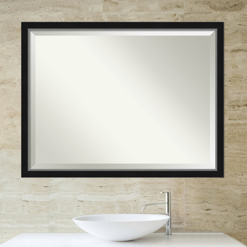 Quade Mirror, 33" x 43", Satin Black/Silver