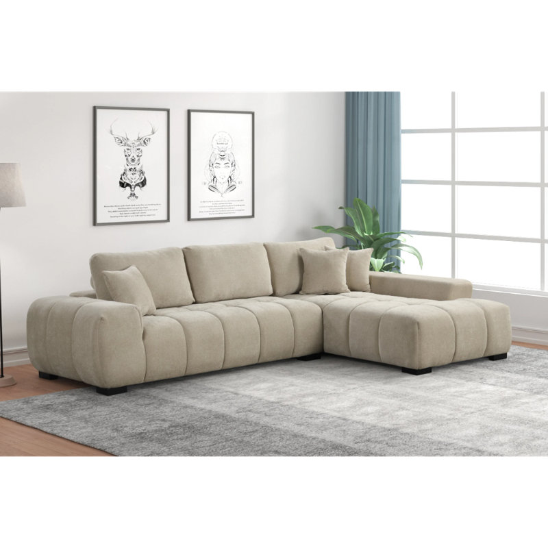 Manhattan Sectional, Beige Fabric