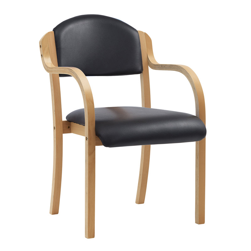 Charlize Vinyl/Wood Side Chair, Black