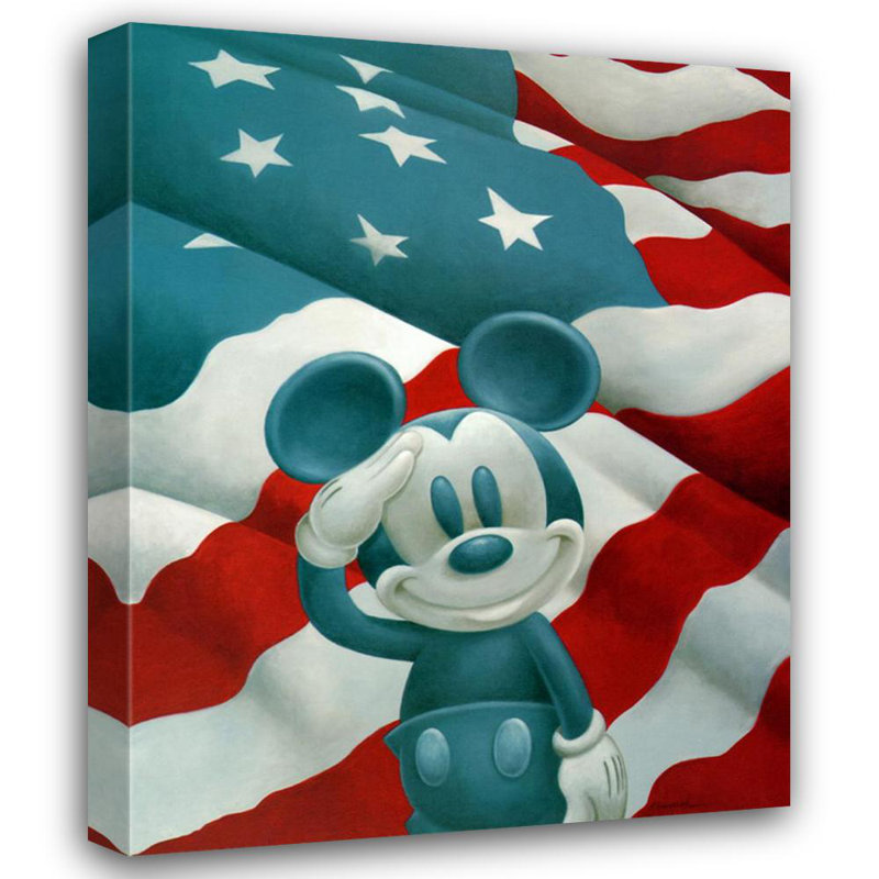 Mickey salue l'Amérique, H 35 po x l 28 po
