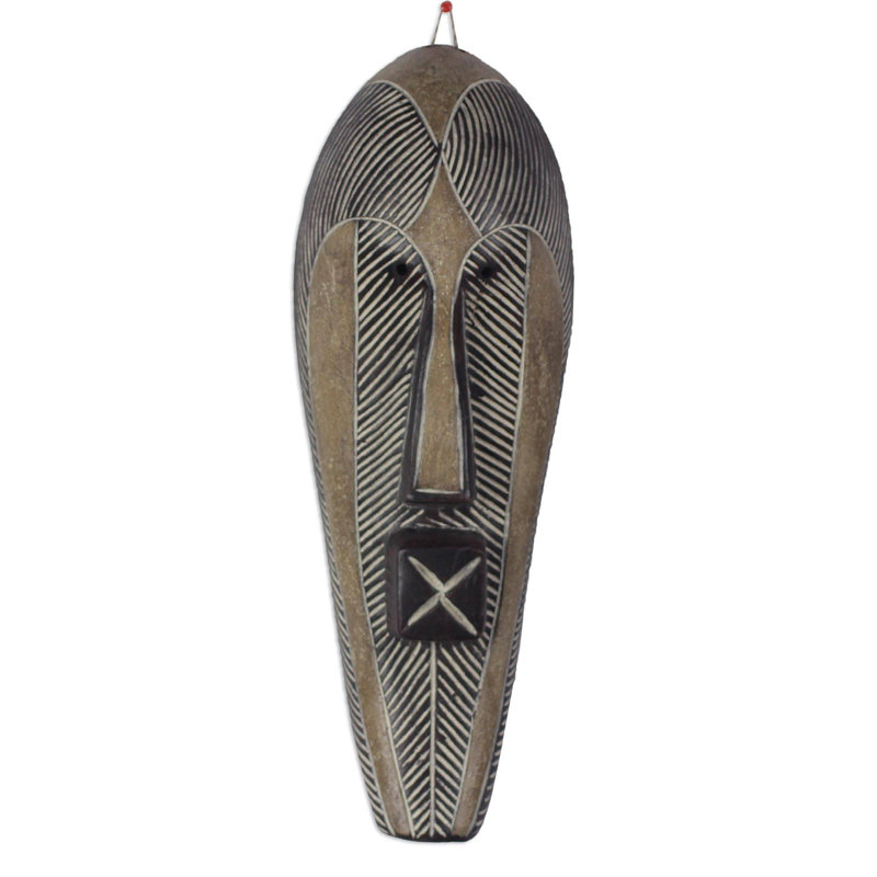 Masque en bois africain songye man