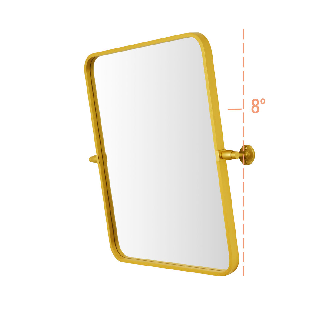 Belfield Metal Wall Mirror, Gold, 20" x 24"