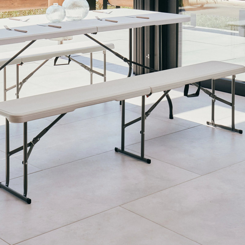 Calcedonio Outdoor Bench, 43cm H x 28cm W x 183cm D, White