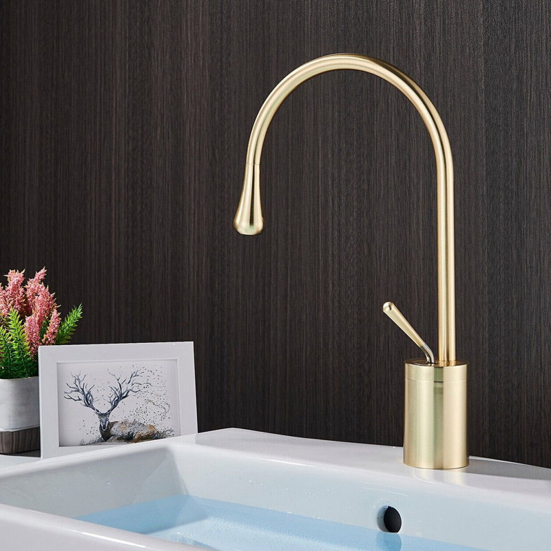 Robinet pour salle de bain à poignée simple avec drain