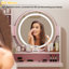Ensemble coiffeuse avec tabouret et miroir Willodine-1320393834