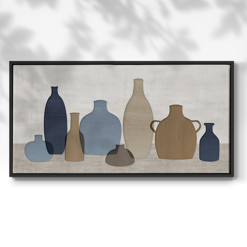 Vaisseaux modernes - Toile tendue avec châssis encadré - Prêt à être accroché, H 21 po x l 41 po, Noir