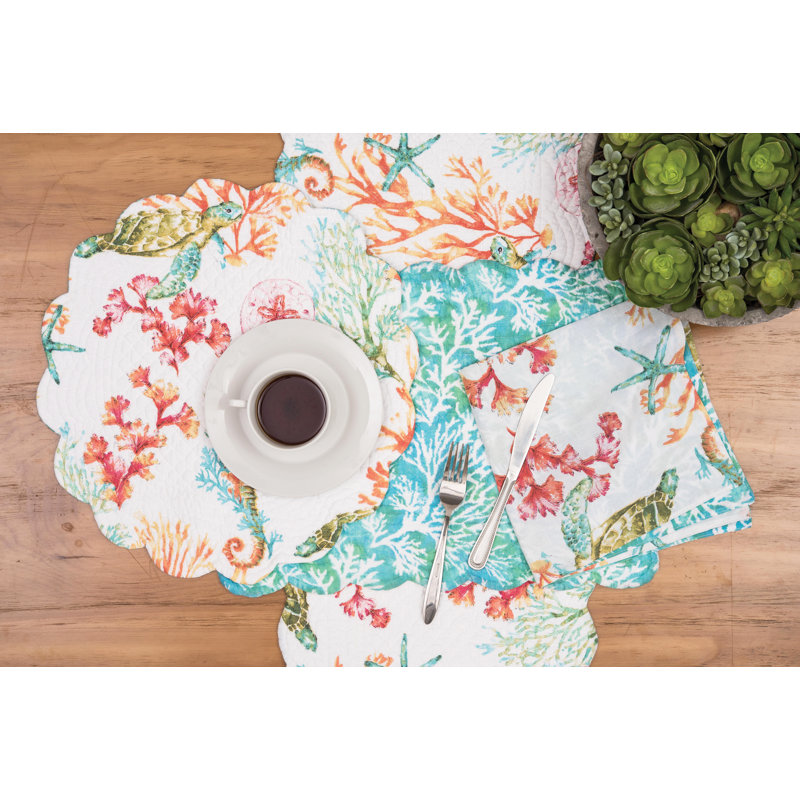 Chemin de table en coton Kyzer Chandler Cove, Bleu
