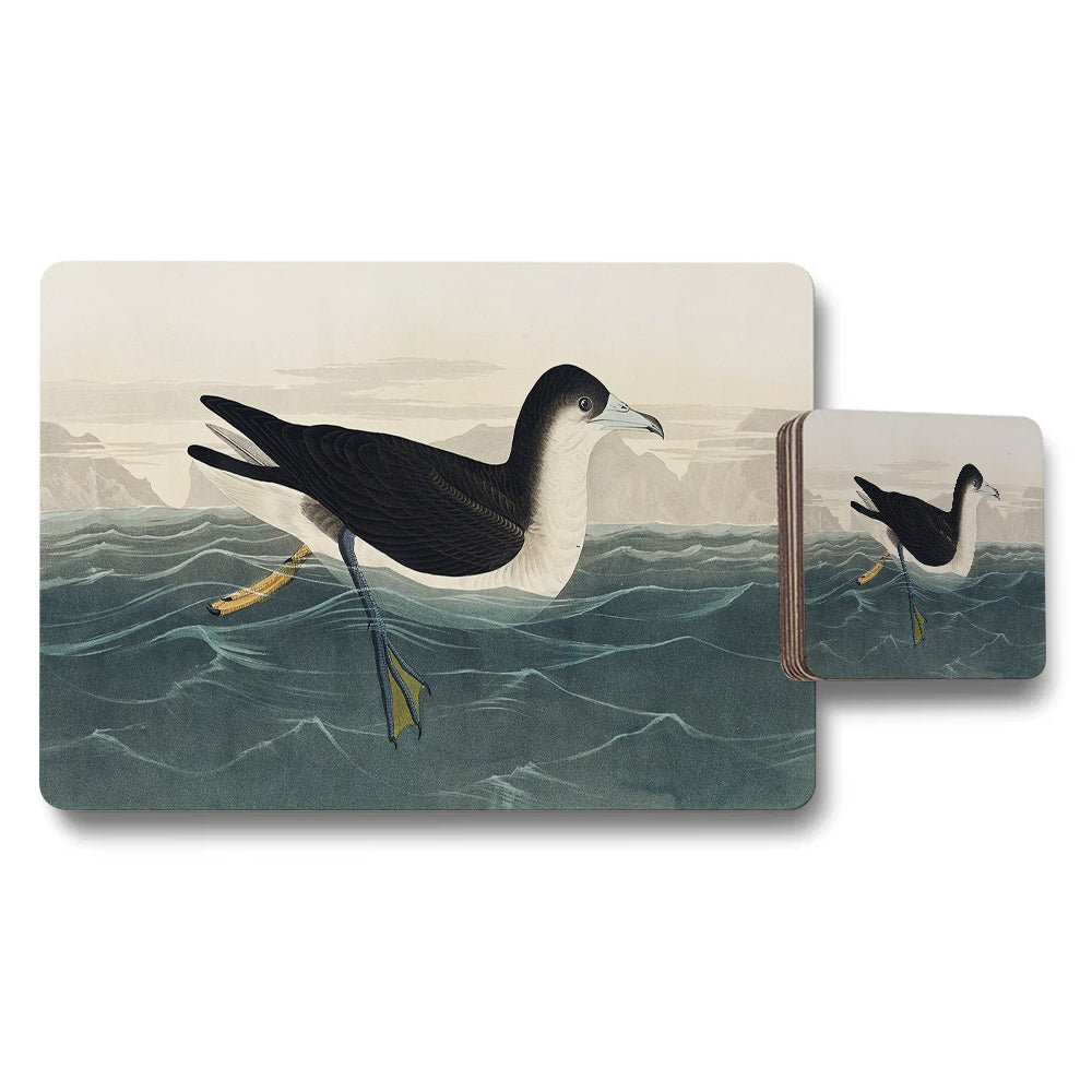 Albatross Themed Placemat And Coaster Set With Ocean Waves