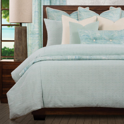 Mariner Seafoam Cotton Blend Striped Duvet Cover & Insert