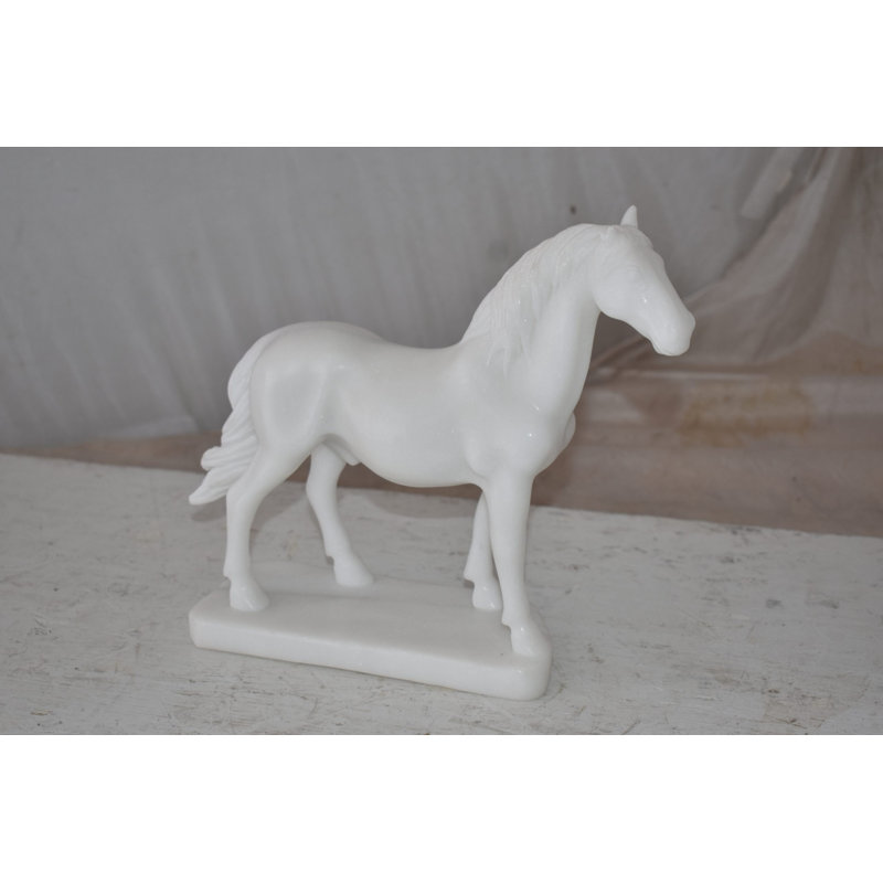 White Ceramic Standing Horse Figurine 11" x 5" x 9"
