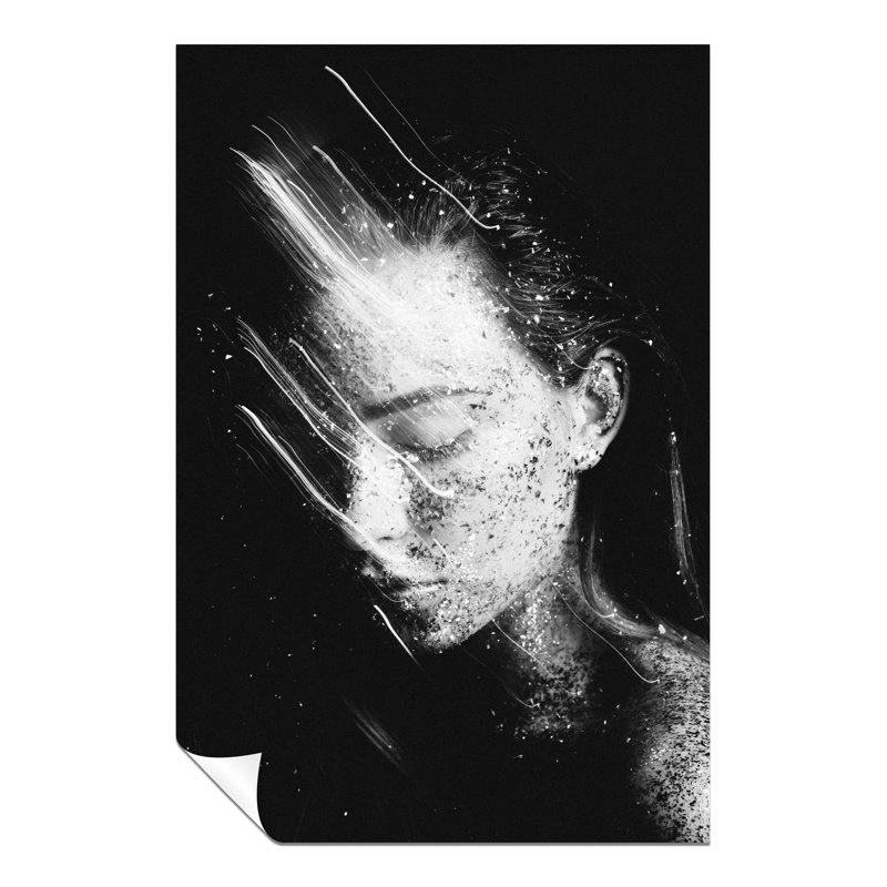 Woman Closed- Eyes Portrait Artistic - No Frame Print, 31cm H x 20cm W