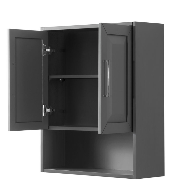 Daria Bathroom Cabinet, Dark Gray/Chrome