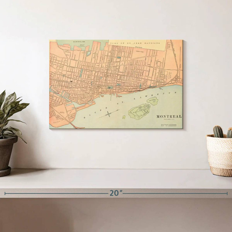 Carte Aliaz de Montréal, H 8 po x l 12 po