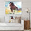 Cheval brun galopant - peinture sur toile-67417830-67417836