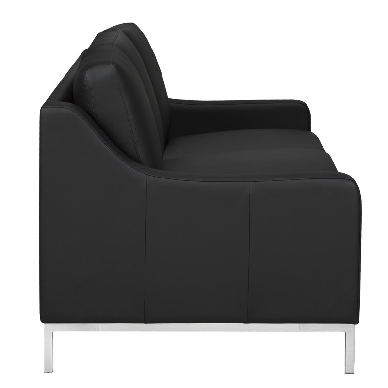 Kase Upholstered Armchair, Black Genuine Leather