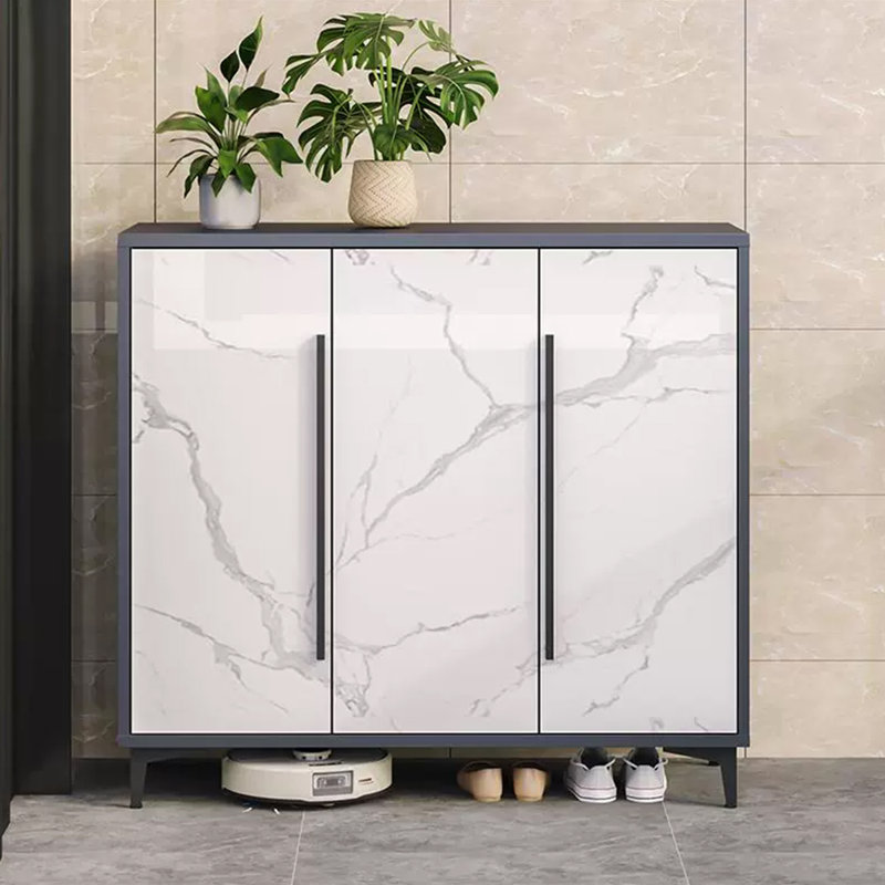 Gray + White Aluminium Shoe Storage