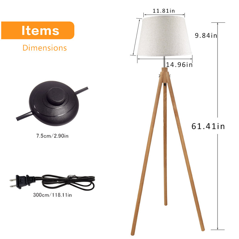 Lampe trépied 61 po Cavedo