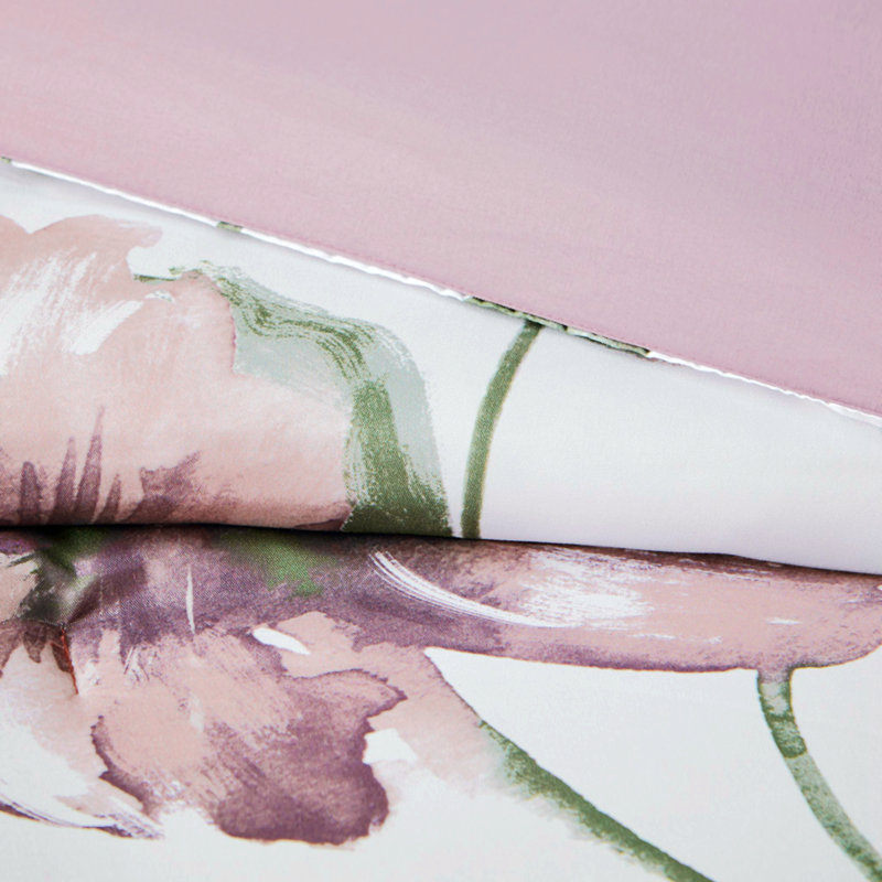 Queen Gray Floral Microfiber Bed in a Bag Set