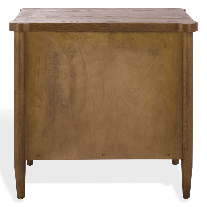 Shelbie 1 Drawer Reeded Nightstand, Medium Oak