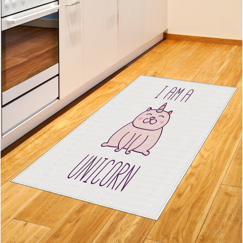Unicorn Cat High Density Long Fiber Poly Threads Decorative Area Rug Carpet, Rectangle 2'7" x 5'